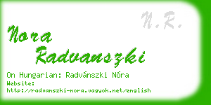 nora radvanszki business card